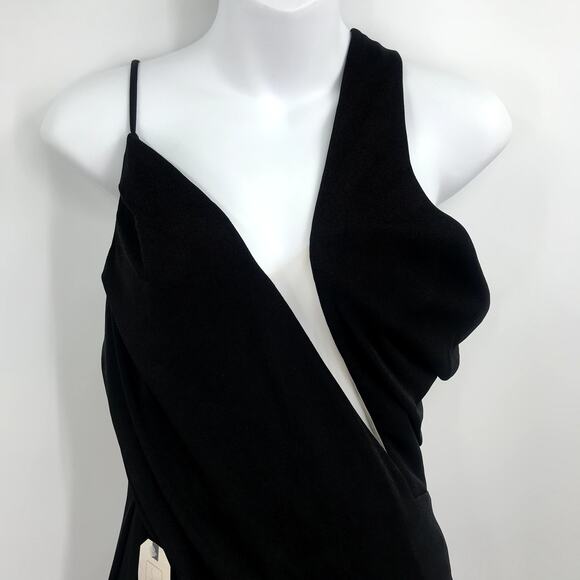 Katie May A Cut Above Gown M Asymmetric Mesh Cutout One Shoulder High Slit NWT - Picture 9 of 13